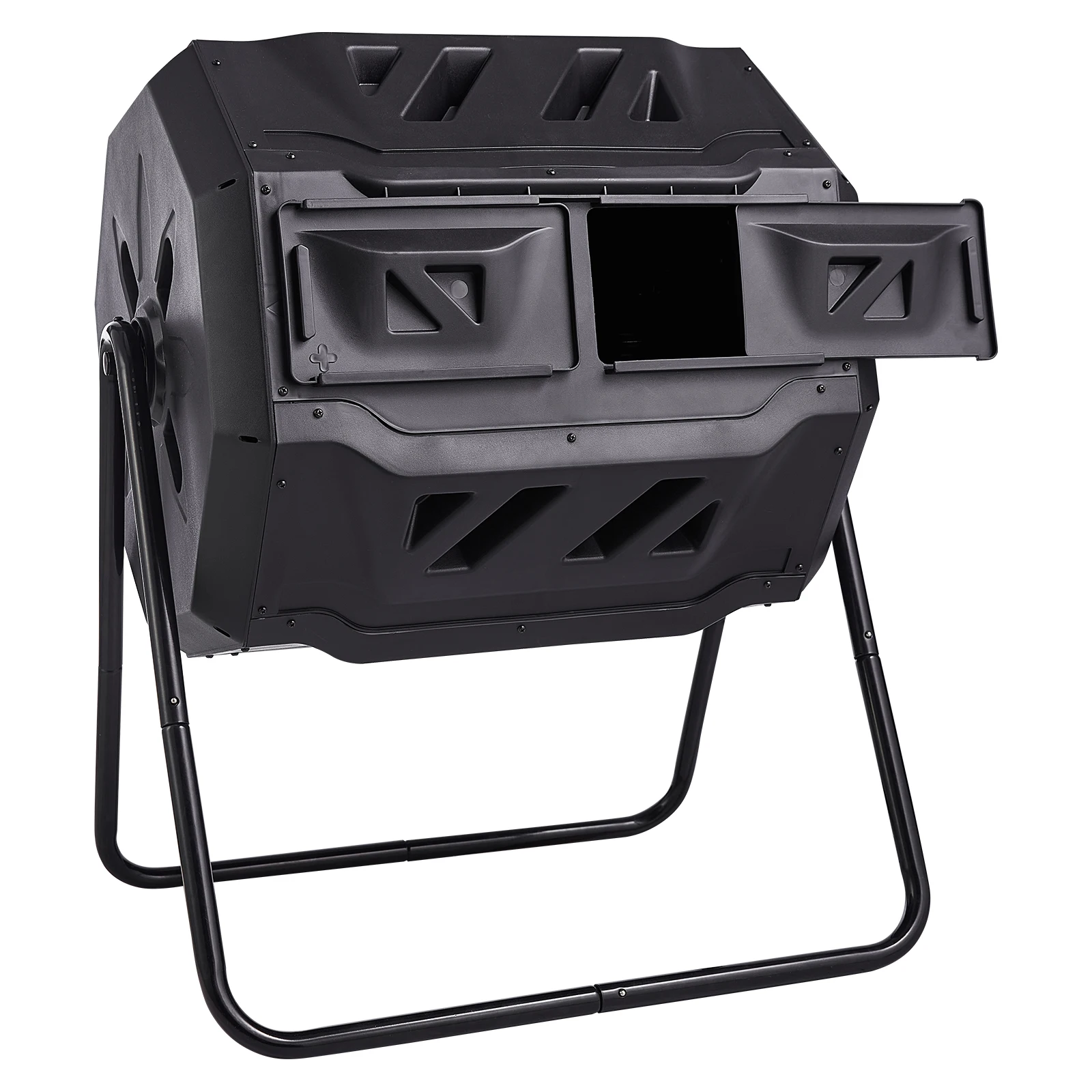 Compost Bin 18.5/37/43-Gal Dual Chamber Composting Tumbler BPA Free Composter Bin Tumbler for Garden Kitchen Outdoor