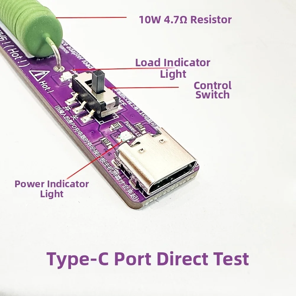 1PC for usb-c for pd Load Tester Resistance Meter With LED Display For Data Cable Performance Analysis And Voltage Measurement