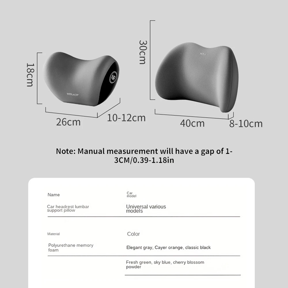 Car Neck Headrest Pillow Rest Head Support Cushion Car Memory Breathable Travel Guard Car Lumbar Pillow Universal Car Supplies