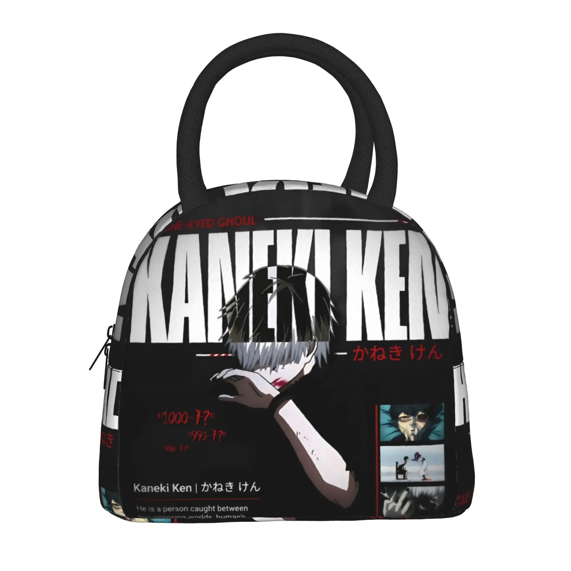 Halloween Tokyo Ghoul Kaneki Insulated Lunch Bag Insulation Bento Pack Rice Bag  bolsa Student Bento Lunch Handbag Insulation