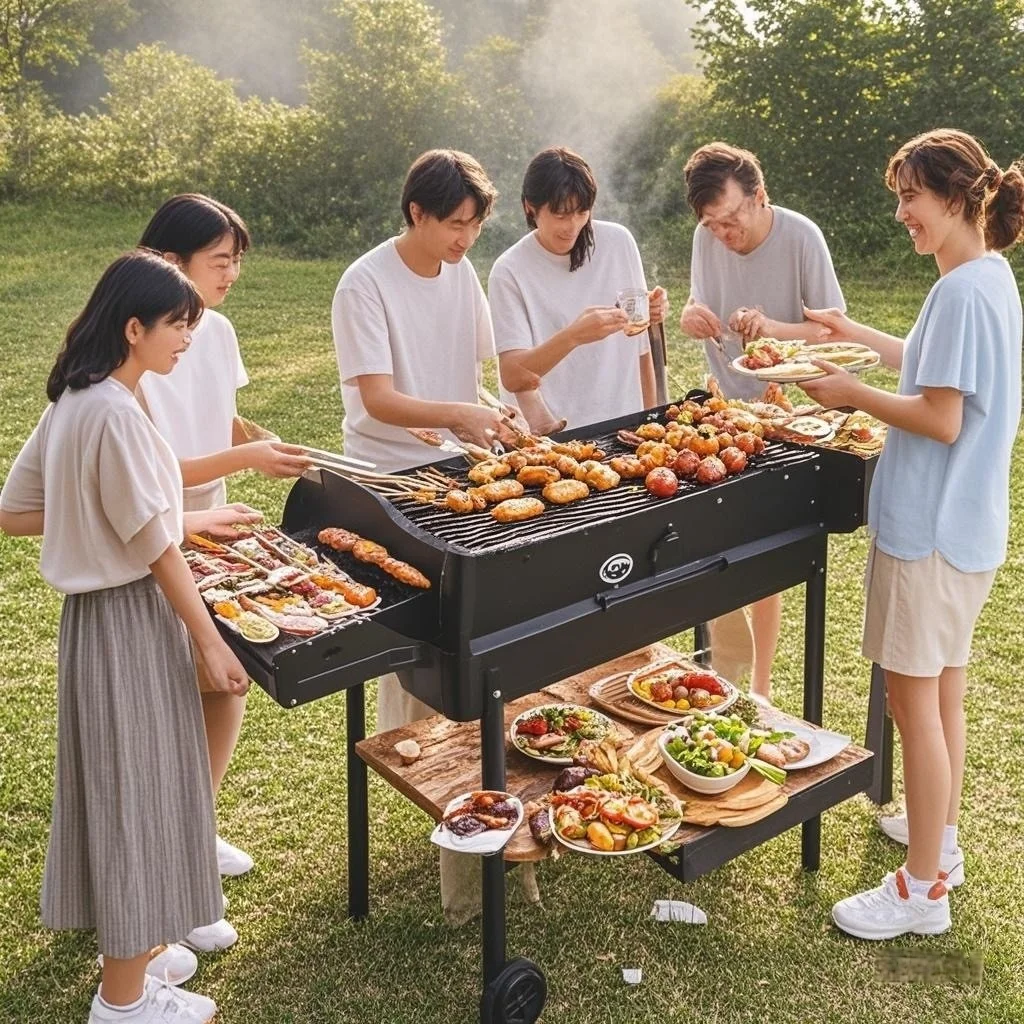 

Clean large cooking area BBQ charcoal grill and smoker offset heavy duty BBQ grill for smokers