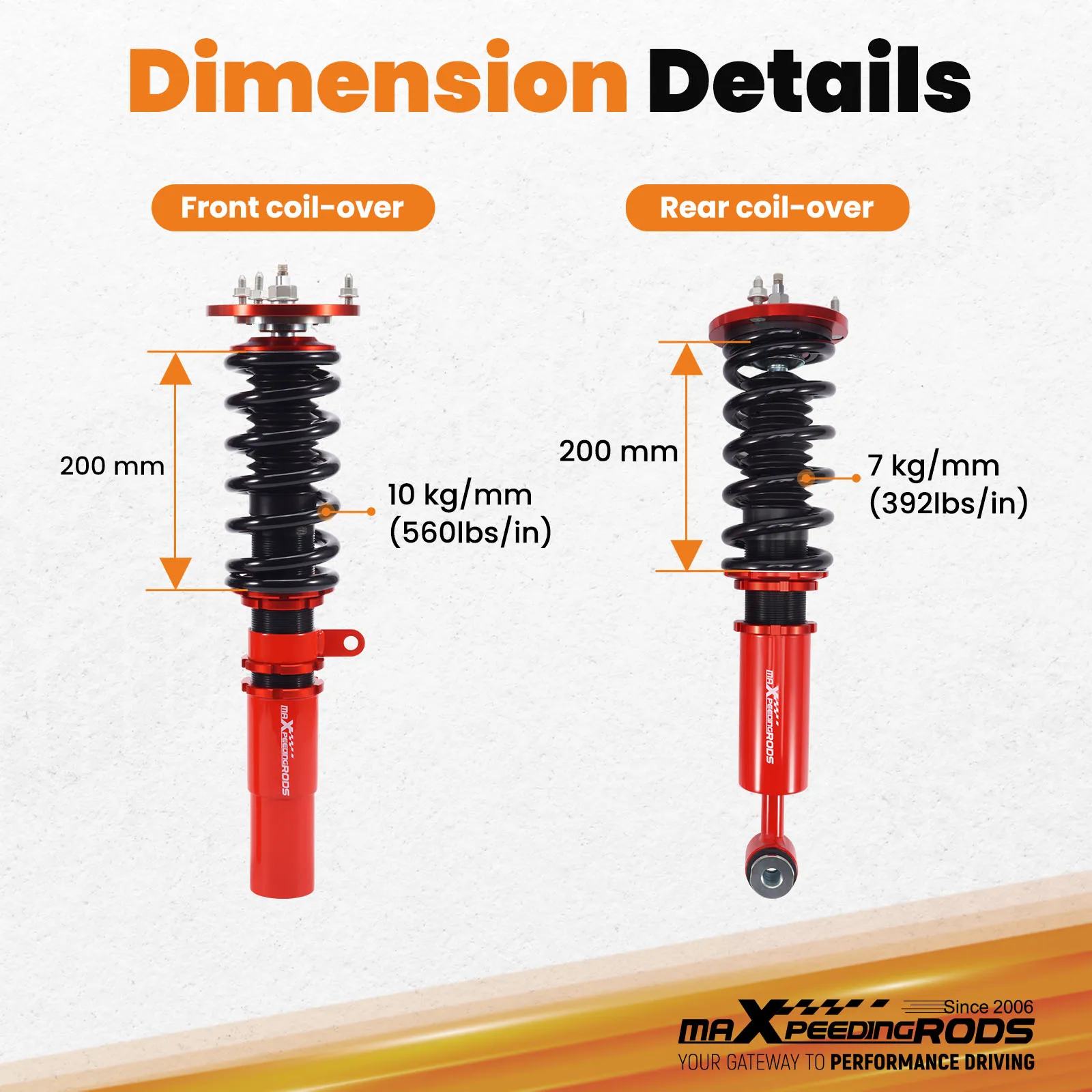 Kit di abbassamento coilovers serranda a 24 vie per BMW serie 5 (E60) 2004-2010 Berlina AWD
