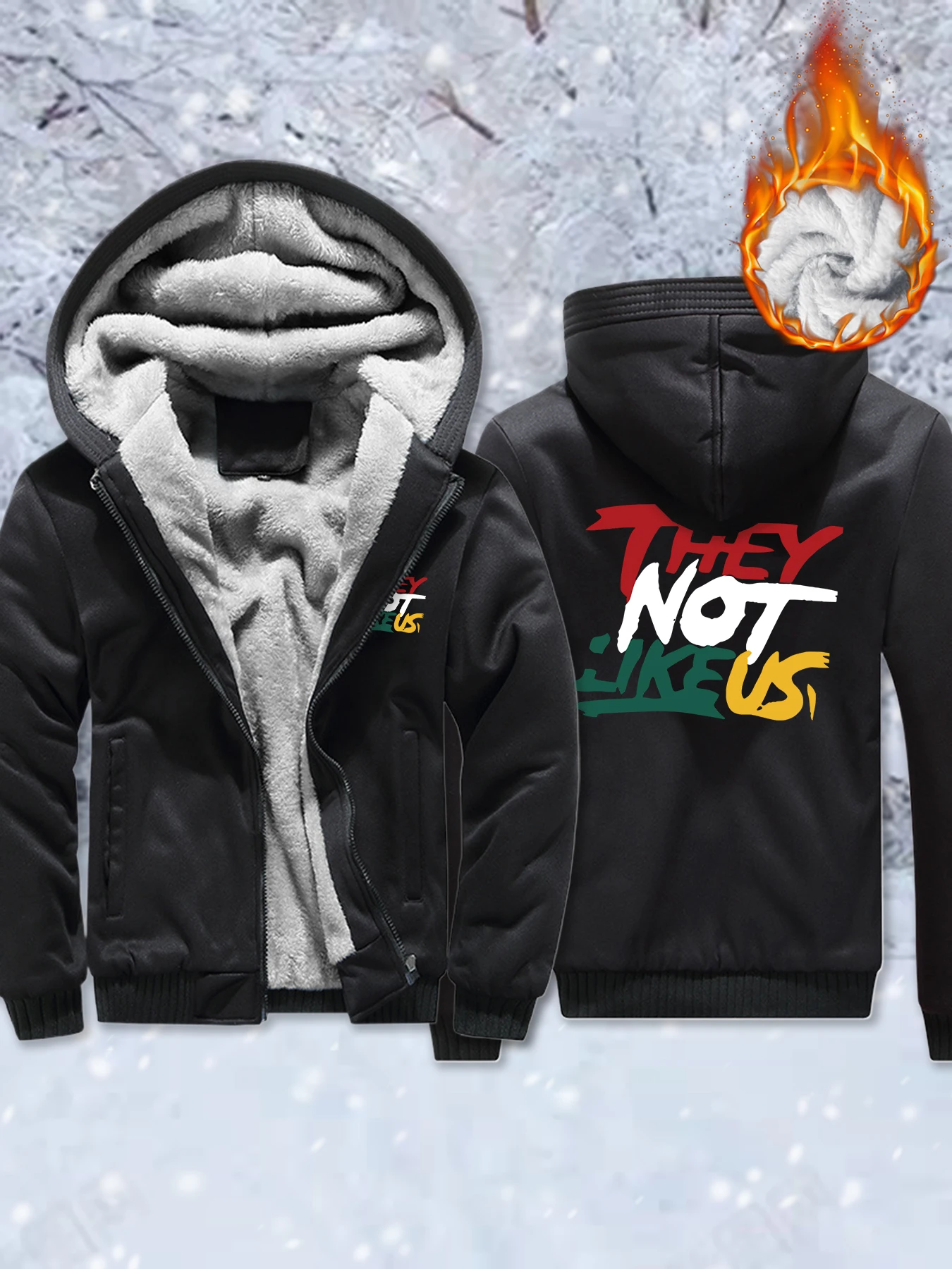 

Они не как нас, креативные принты, утепленные пальто, мужская повседневная флисовая уличная одежда, свободная камуфляжная куртка, зимние толстовки на молнии