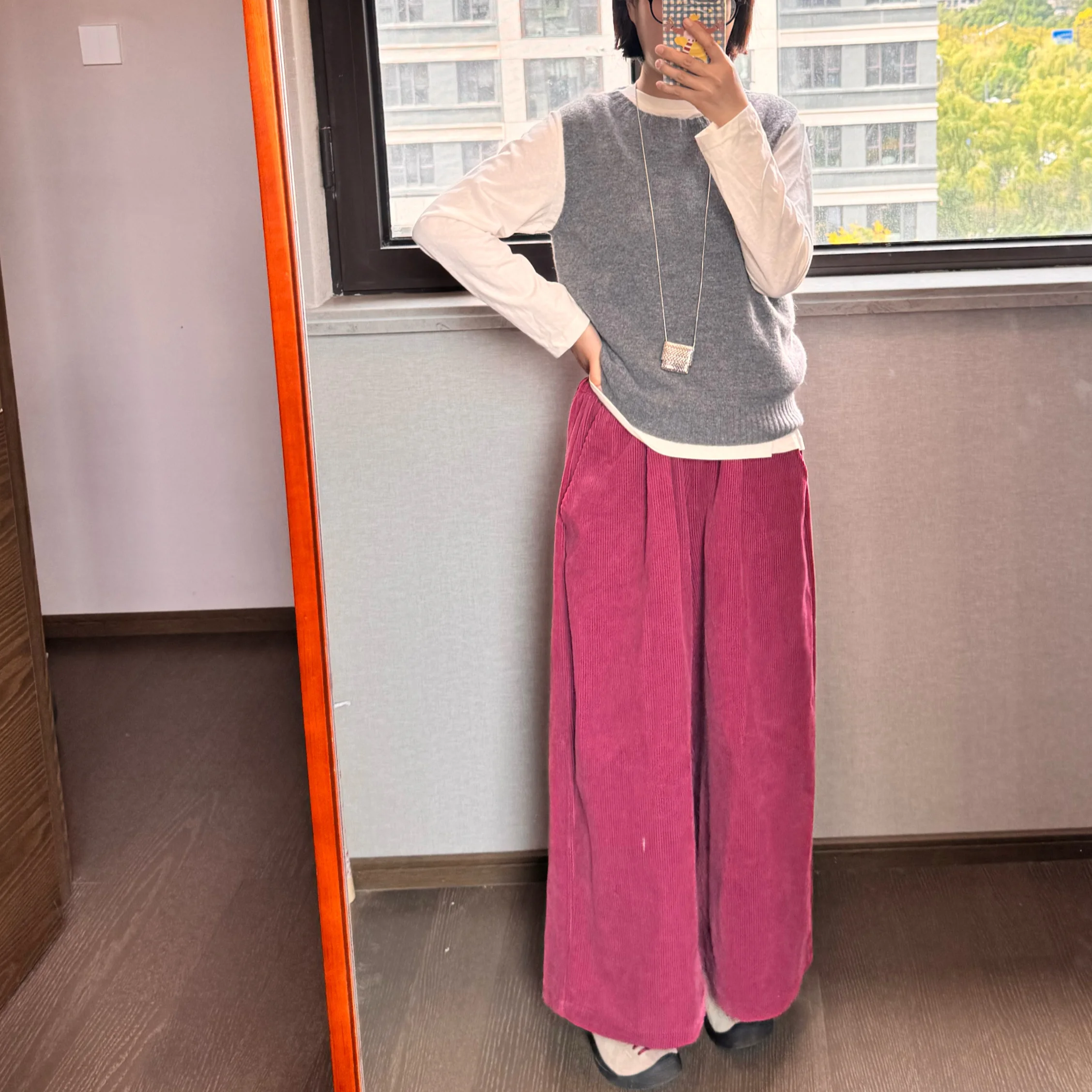 

Lili Loves Potato Tee-Color Full Wool Knitted Vest Sweater Layering Autumn Winter Faion Commute Sle 00% Wool Knitwear