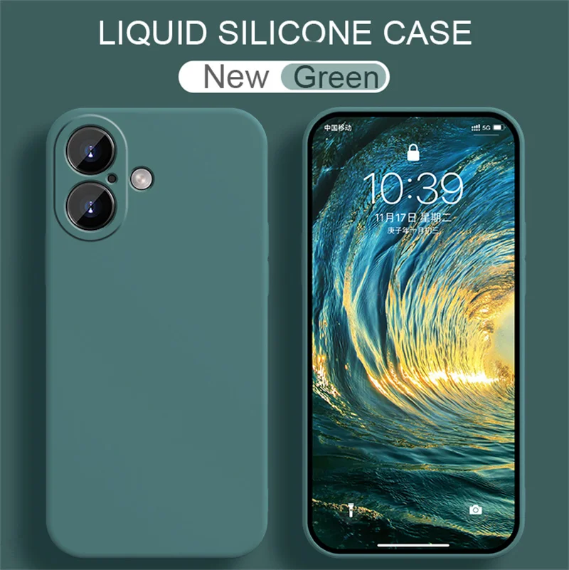 Luxury Original Liquid Silicone For iPhone 16 Pro Max 15 14 13 12 11 Pro Max