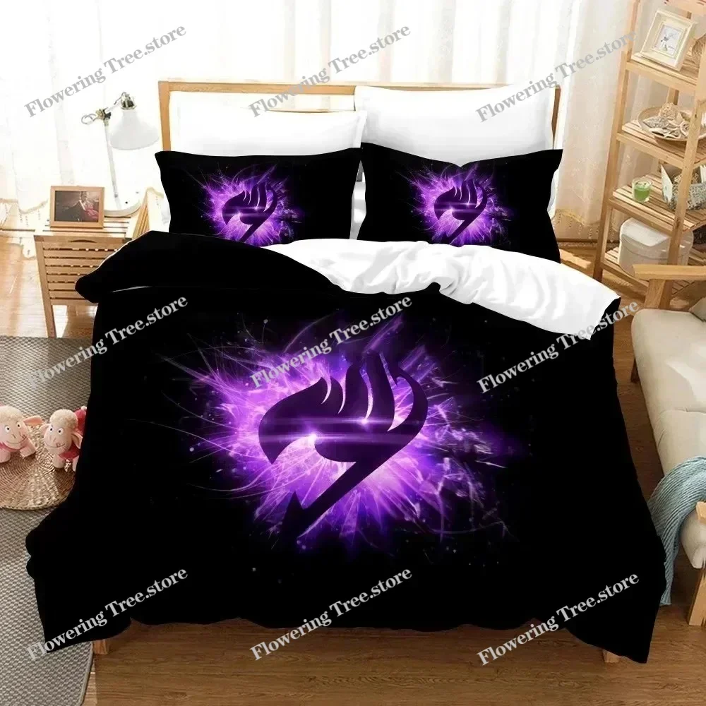 

3D P-Print Anime Fairy Tail Logo Natsu Bedding Set Boys Girls Twin Queen Size Duvet Pillowcase Bed Kids Adult Home Textiles 0250