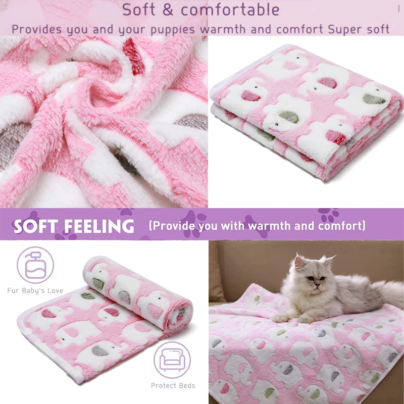 Soft Fluffy Quality Pet Blanket Cute Cartoon Pet Mat Warm and Comfortable Blanket for Cats and Dogs Supplies