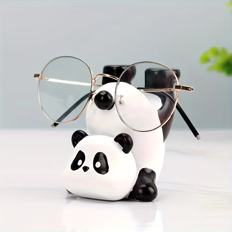 Cute Inverted Panda Desktop Glasses Holder Sunglasses Storage Rack Desk Organizer Home Office Decor Ornament Gift