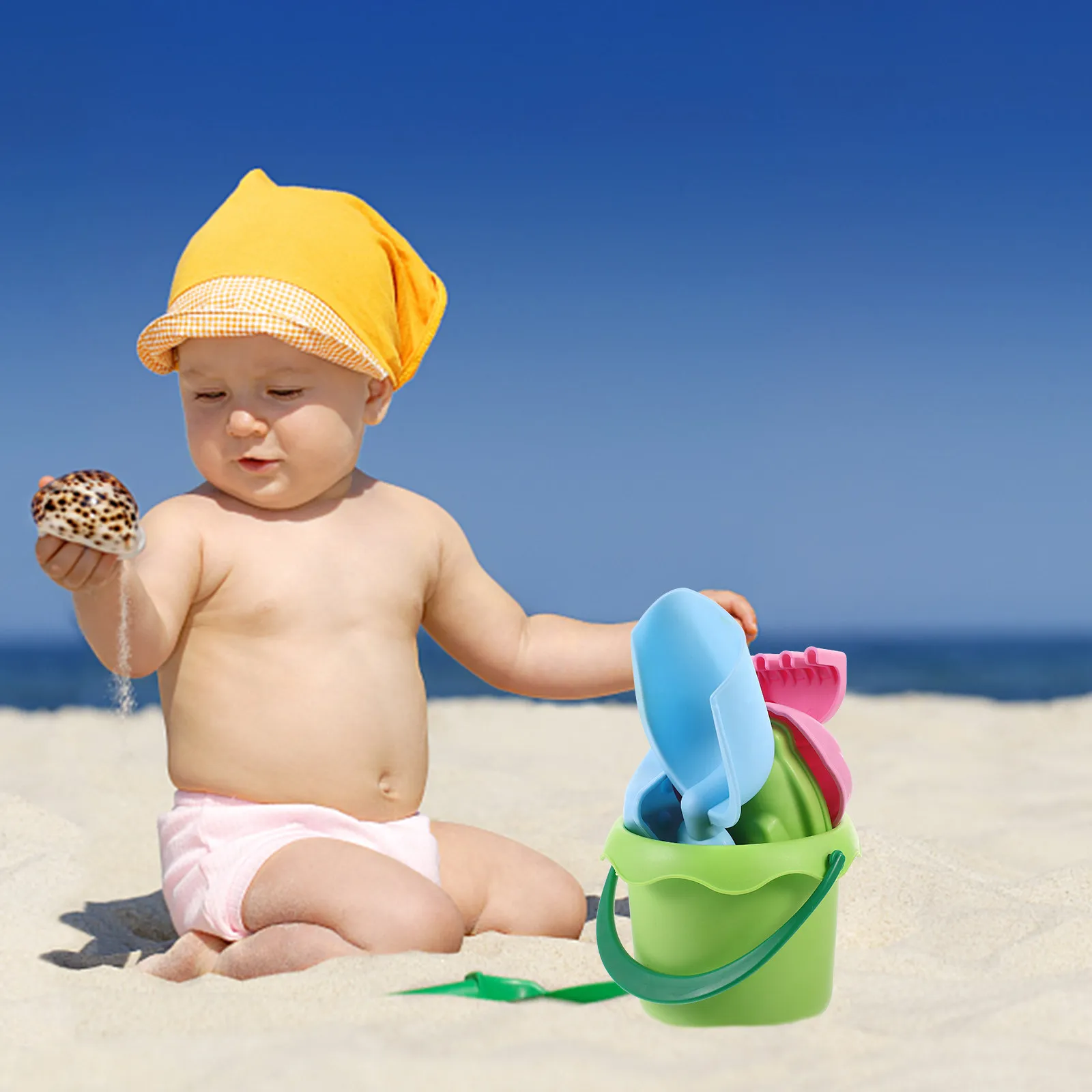 

1Set Soft Beach Sand Outdoor Water Play Set Kids Children Rake Shovel Bucket Colorful Molding Beach Toy Sand Pail Toy