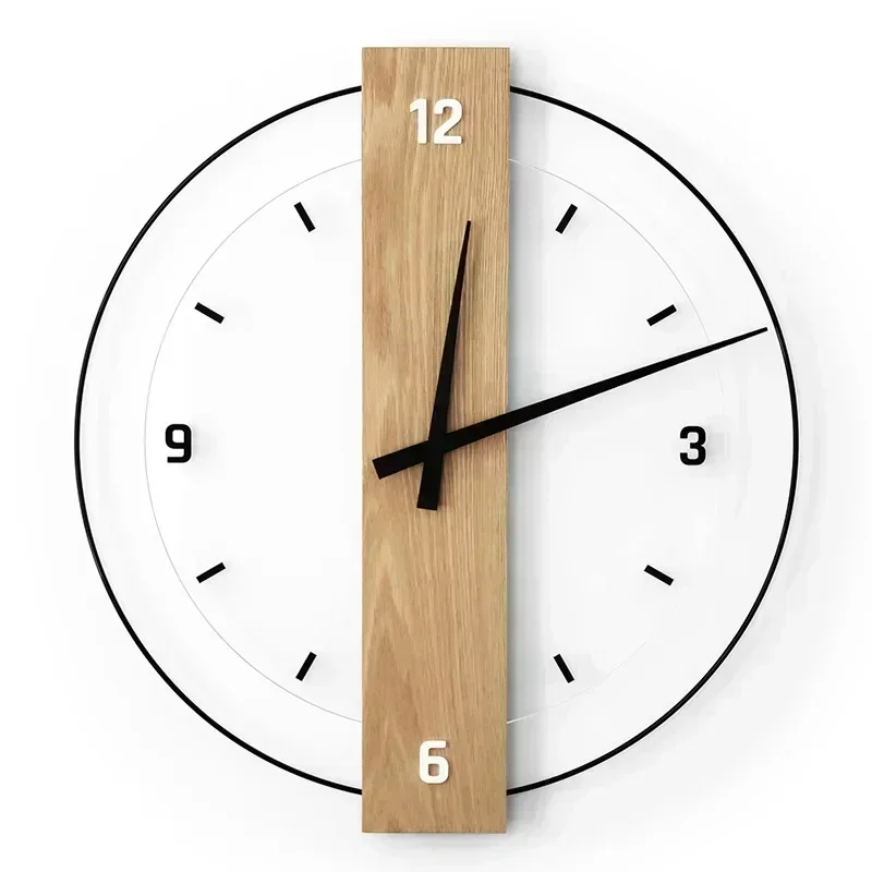 

Wooden Mute Wall Clocks Circular Luxury Wall Clock Bedroom Living Room Decor Creative Clocks Office Home Decoration Accessories