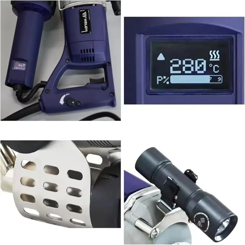 Portable PP PE PVC Hand Held 220V 3000W 50-60Hz Extrusion Welding Gun For Hot Melt Plastic Construction Lining Installation