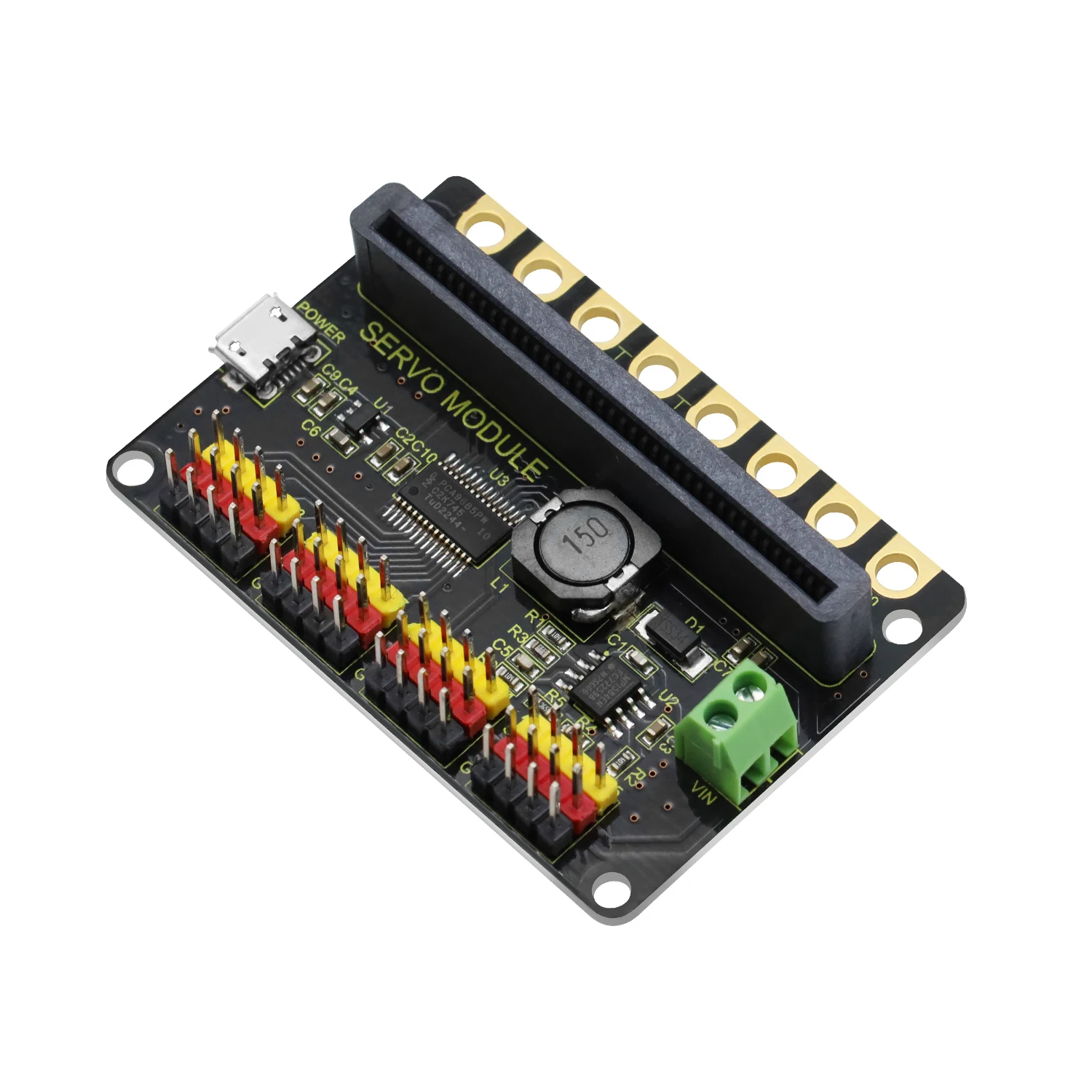 Keyestudio Microbit 16-Channel PCA9685PW Servo Shield Expansion Board for BBC Micro:bit V2 Projects