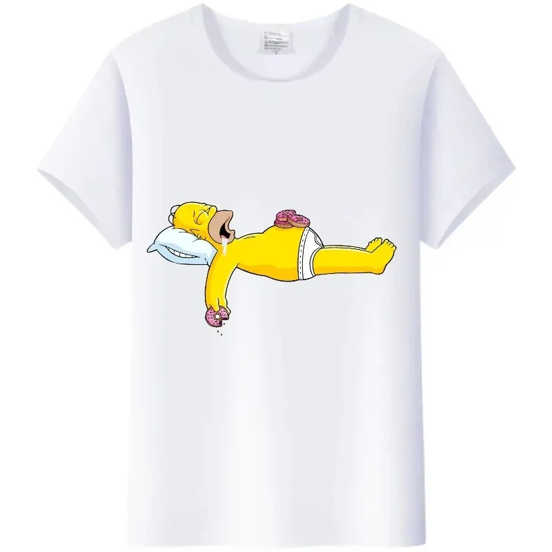 Casual The Simpsons Cartoon Printed Children T-shirt Fashion Kid Boy Girl Clothing Summer Short Sleeved Cotton Top Baby Cute Tee