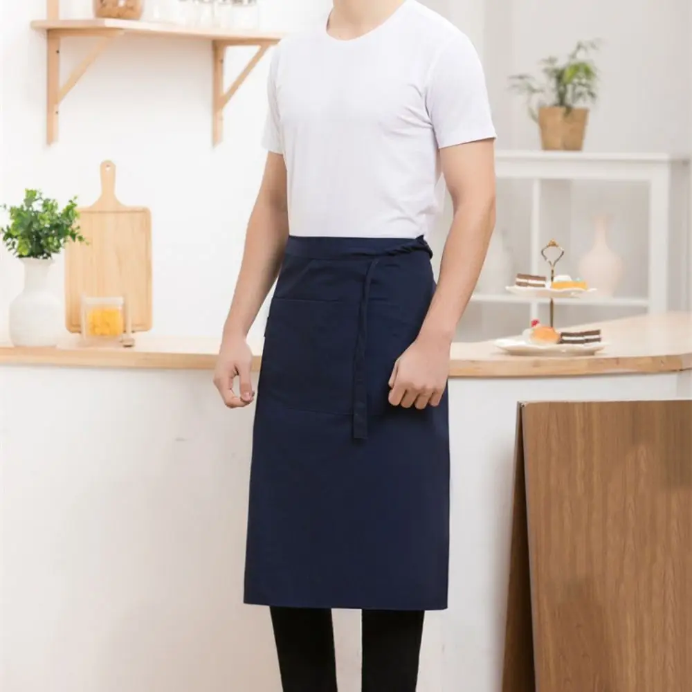 Mezzo grembiule antivegetativo professionale Design con lacci Tinta unita Uniforme da cuoco Grembiule da cameriere durevole unisex Ristorante