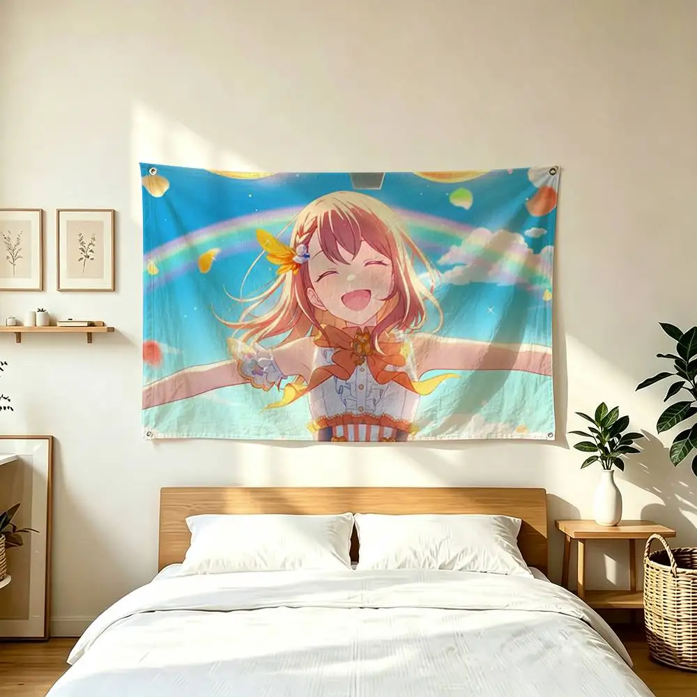 H-Hanasato M-Minori Project Sekai  Flags Wall Hanging Tapestry Outdoor Garage Room Decorative flag Background Blanket