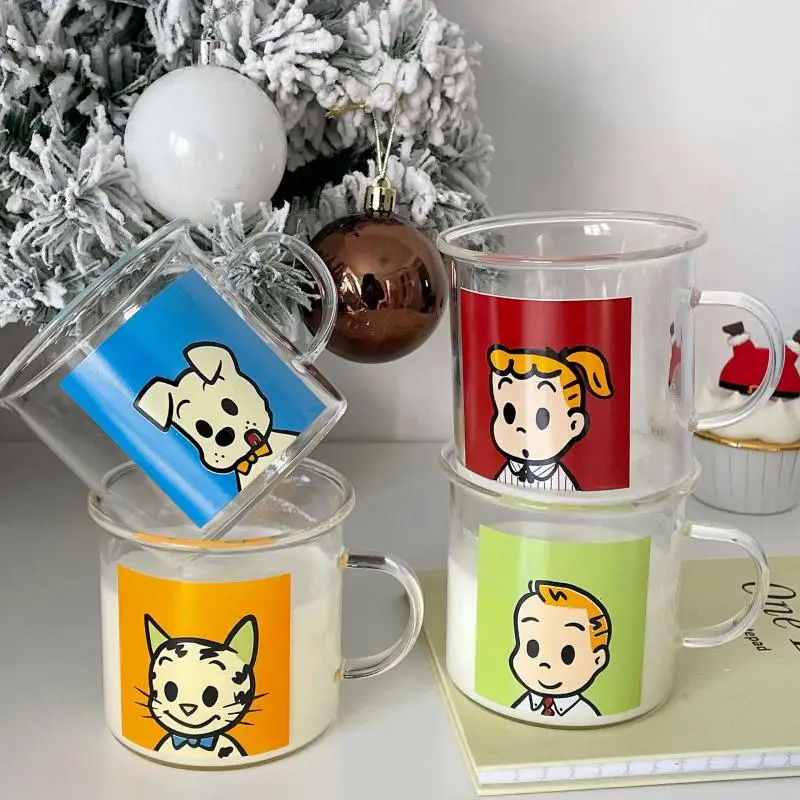 New Kawaii Cute cartoon glass Harada Osamu Jack Jill milk cup coffee cup Birthday Gifts Toys For Girlfriend