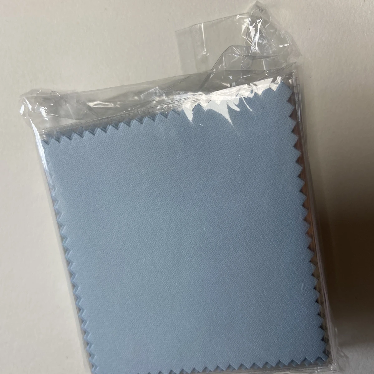 Emboss Custom LOGO 300pcs 8*8cm Silver Polish OPP Bags Cloth for Silver Jewelry Cleaner Blue Microfiber Suede Fabric Material image 3