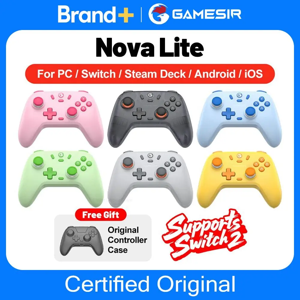 Gamesir Nova Lite Gamepads PC for Nintendo Switch 2 Controller Switch Steam Android iOS iPhone Controle Hall Effect Joystick