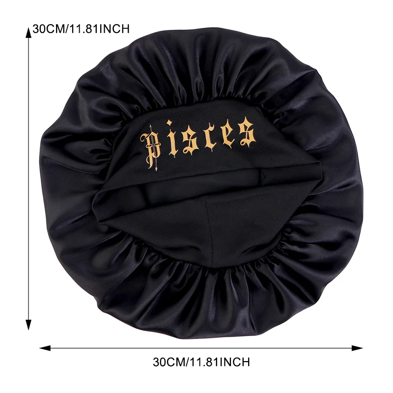 12 Constellation Sleeping Bonnet Wide Band Hair Protection for Daily Use Makeup Hair Care Headwrap Cover Headwear