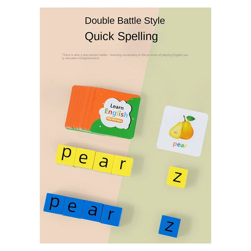 Children's Alphabet Spelling Game Children's English Card Battle Rotating Building Blocks Props