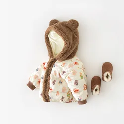 MILANCE-Parkas d'hiver pour bébé, manteau à capuche en fourrure, veste Smile Girls