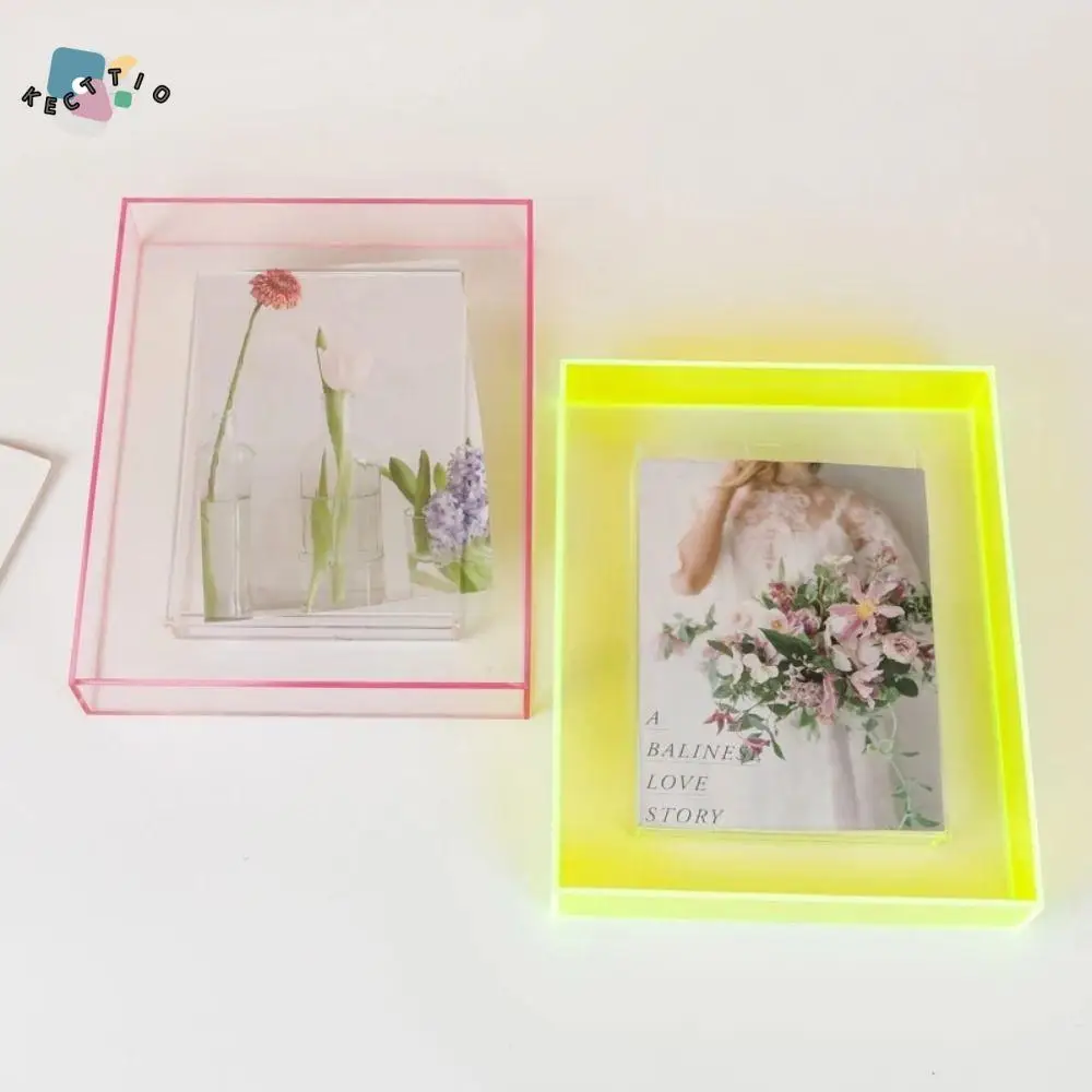 

5/6 Inch Photo Frame Box Acrylic Colorful Acrylic Photo Frame Creative Transparent Picture Message Board Holder Poster Mounting