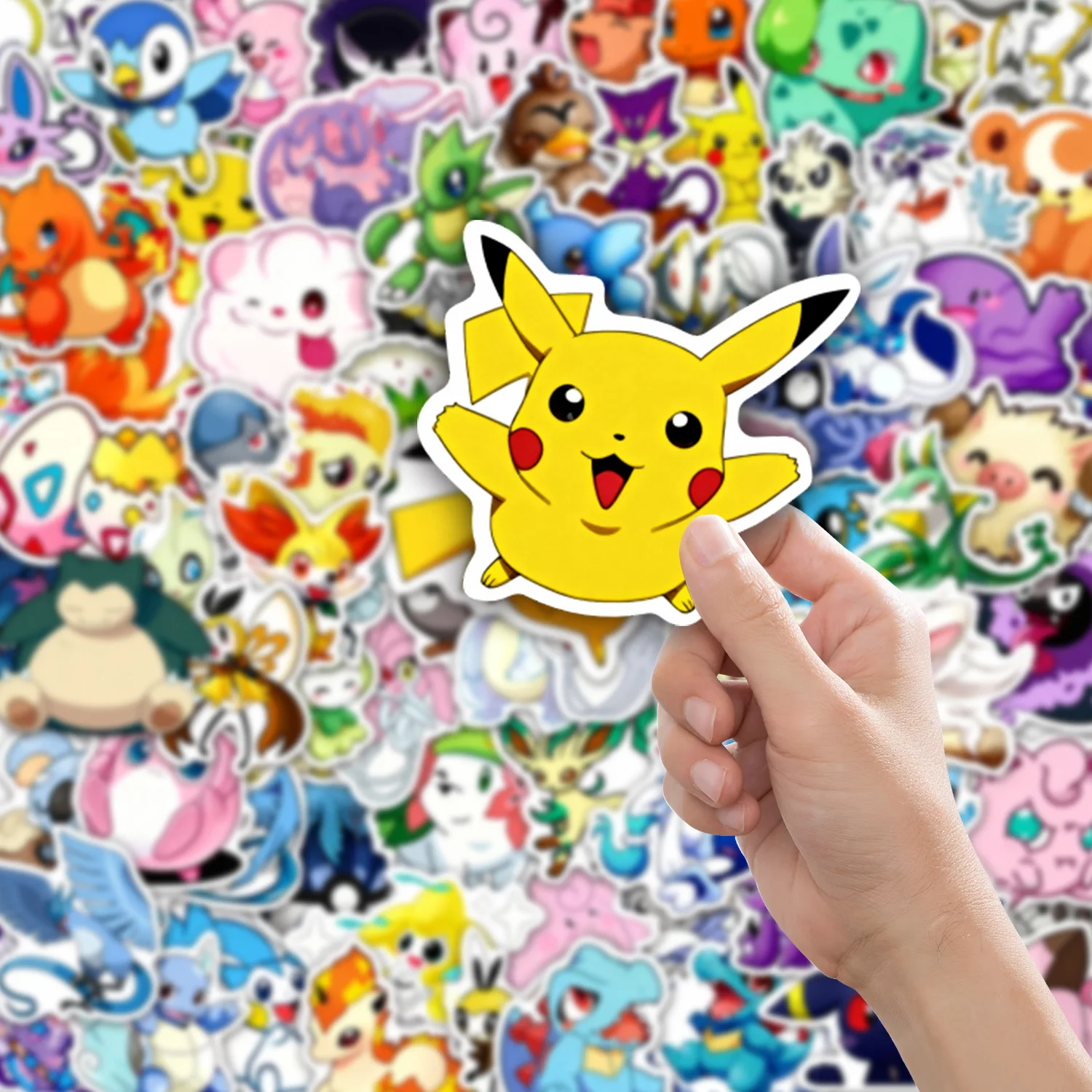 50/100PCS Anime Pokemon Cute Pikachu Stickers Graffiti Decoration DIY Skateboard Phone Fridge Bike Decals Sticker Kid Toy Gift