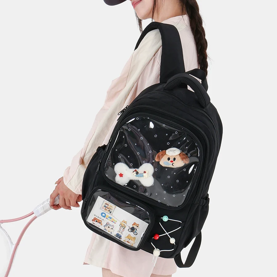 Japanese Kawaii Itabag Women New 2026 Transparent Backpack Women Large Capacity Ita Backpack School Bags for College Student JK