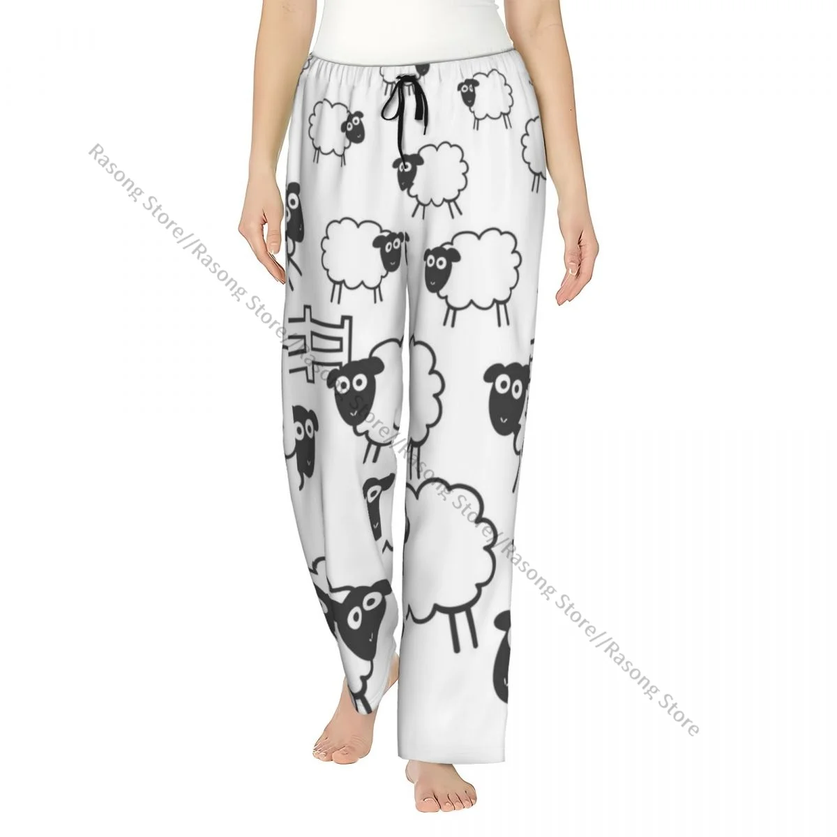 

Fence Full Sheeps Insomnia Women Sleep Pants Warm Flannel Lounge Pants for Winter Nights