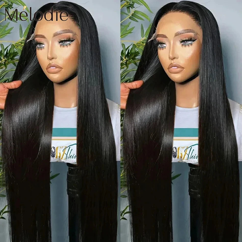 Melodie 30 40 Inch 13X6 HD Lace Frontal Wig Human Hair 13x4 Straight 250 Density Pre Plucked Glueless For Women