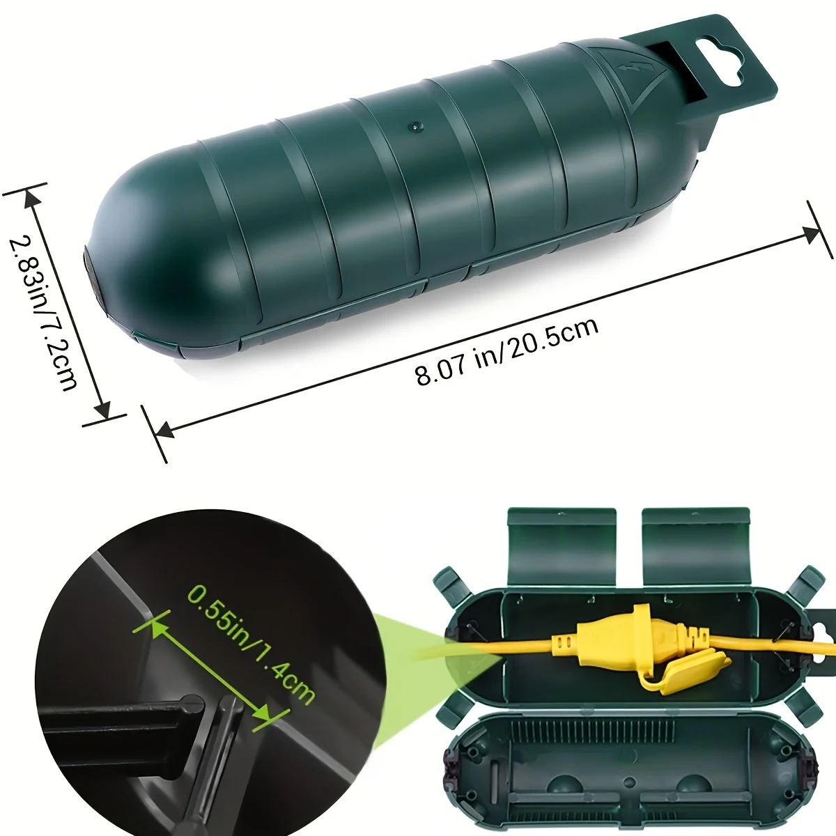 2pcs Outdoor Extension Cord Safety Cover with Waterproof Seal, Weatherproof Electrical Connection Box to Protect Outdoor Outlet image 6