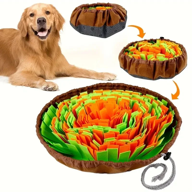 Waschbare Filz-Schnüffelunterlage für Haustiere, faltbar, für Hunde, langsame Fütterungsmatte, Spielzeug, Hundetraining, Schnüffelmatte, Kühlunterlage für Hunde, Kiste für Hunde, Babynest