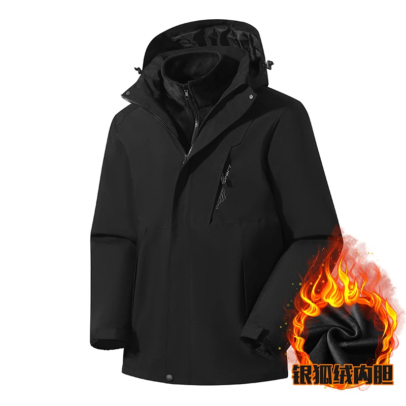 

Men Women 3 In1 Parkas Waterproof Winter Detach Camp Fish Hike Trekking Climb Ski Jacket Breathable Oversized 5XL Male Girl Coat