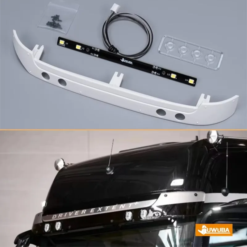 

LED 1 Set Simulation Plastic White Sun Visor for 1/14 Tamiya RC Truck Car for Scania 770S for BENZ 3363 FH16 Diy Parts