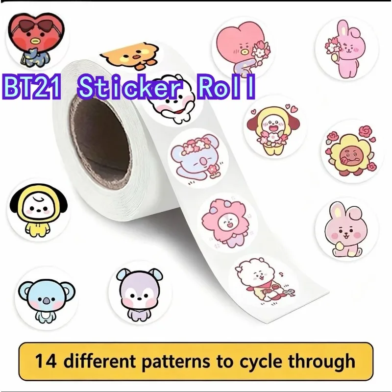 500PCS BT21 Cute Cartoon Stickers K-pop Idol Merch for DIY Phone Case & Scrapbook Decoration - view 2