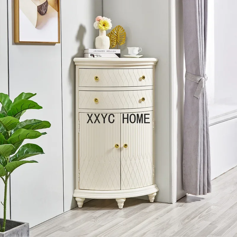 

Triangle Corner Cabinet Modern Minimalist Living Room Wine Cabinet Solid Wood Cabinets