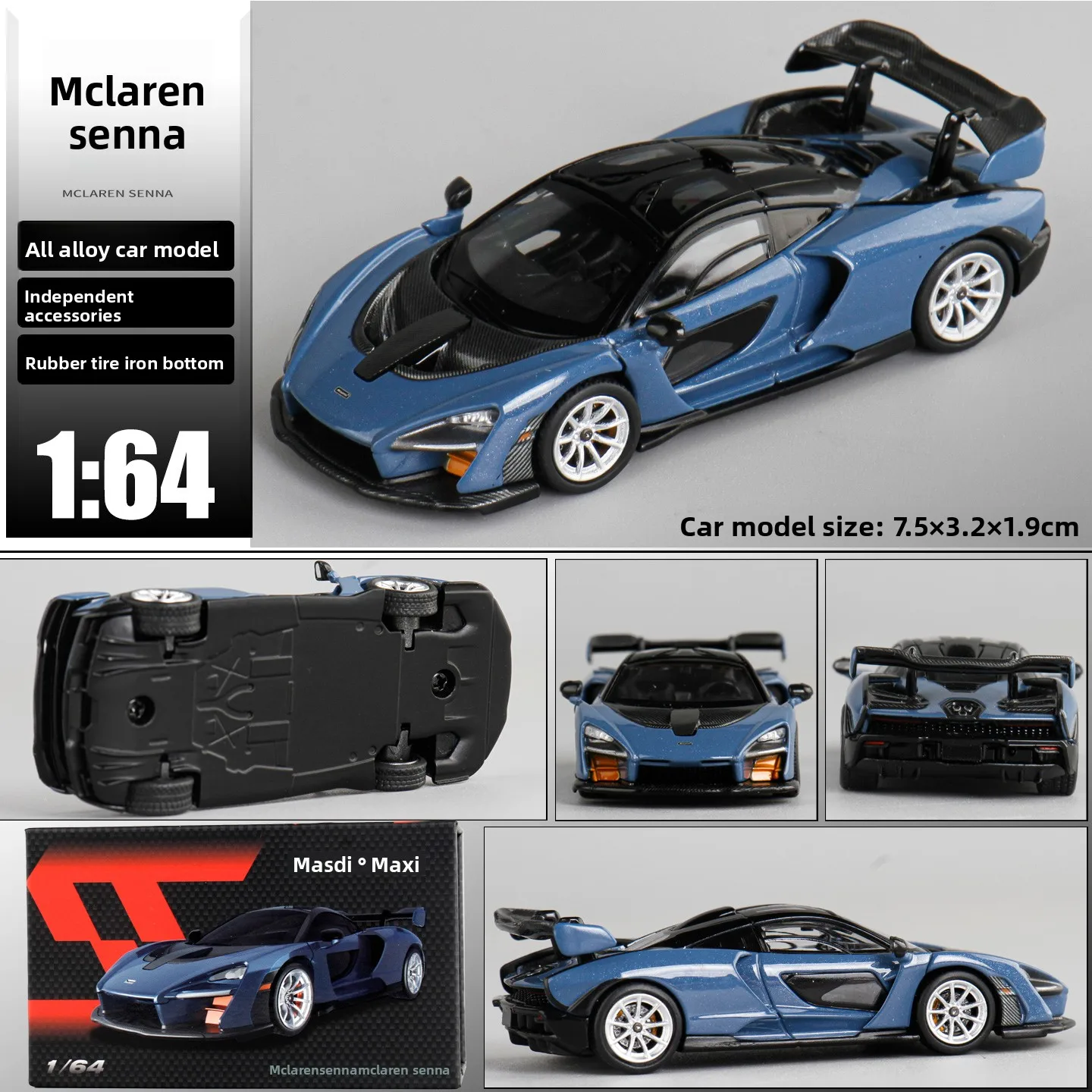 mclaren-senna-iron-bot-rubber-tire-display-model-collectible-toy-alloy-car-simulation-vehicle-for-ages-4-and-above