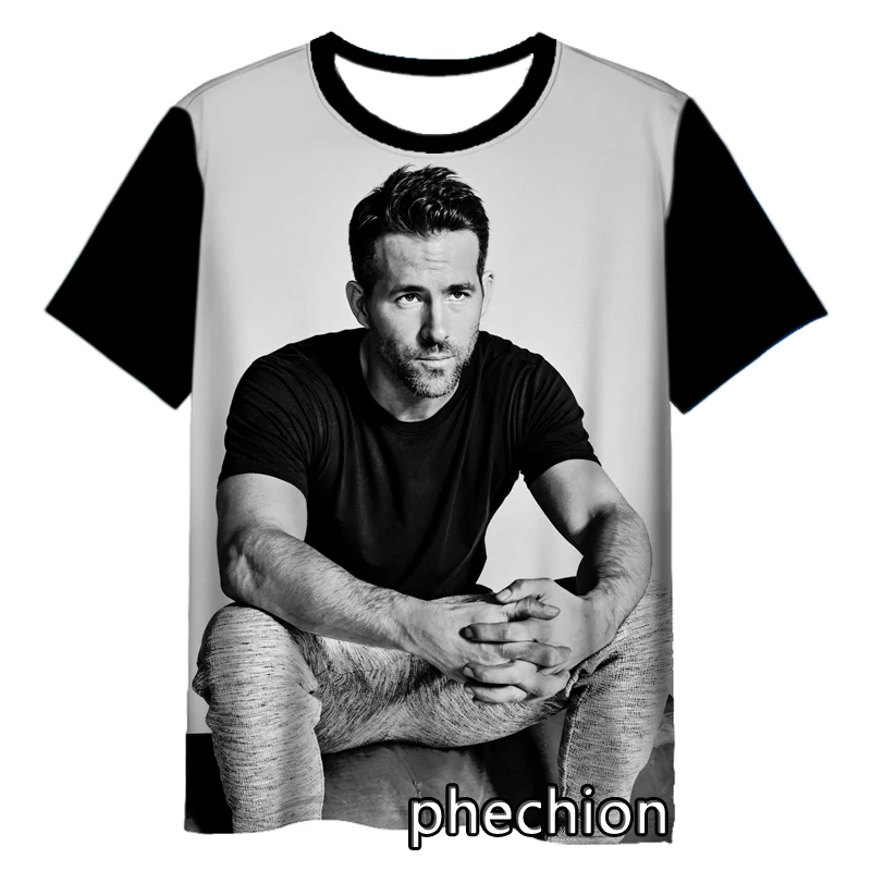 phechion New Fashion Men/Women Ryan Reynolds 3D Print Short Sleeve T-Shirt Casual Hip Hop Summer T Shirt Tops S208