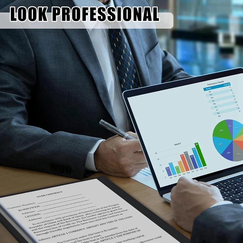 Top-10 Pack Report Covers With 3 Prongs Fasteners,Presentation Folders, Plastic Report Folder With Black Back Covers