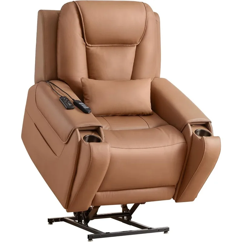 CHITA Electric Power Lift Recliner Chair for Elderly with Massage and Heat, Large Genuine Leather Recliner Chair Sofa