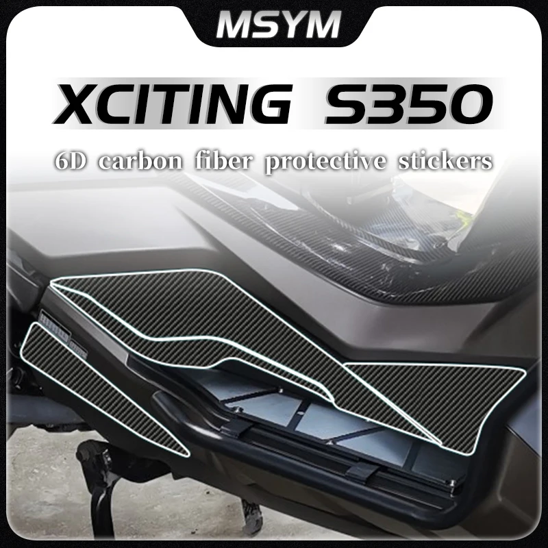 

For KYMCO Xciting S350 2023 6D Carbon fiber protective sticker paint surface transparent film scratch resistant modification