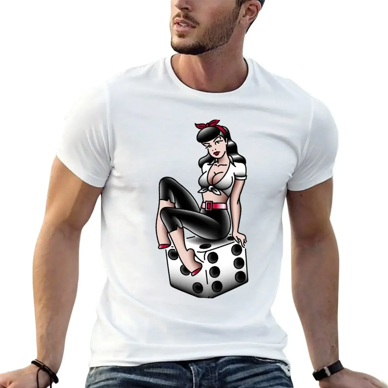 

Salty-Dog American traditional lowbrow rockabilly pin-up gal T-Shirt graphics tees anime t shirts fitted t shirts for men