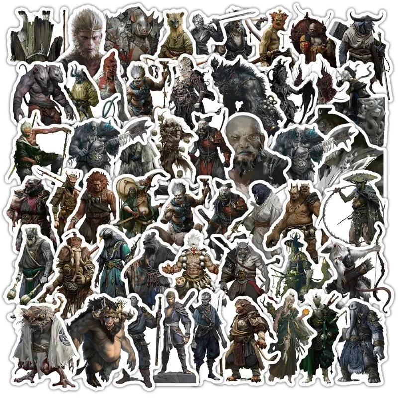 50/30/10PCS Black Myth：WuKong Popular Game Peripherals Q Version Graffiti Suitcase Water Cup Mobile Phone Decoration Stickers