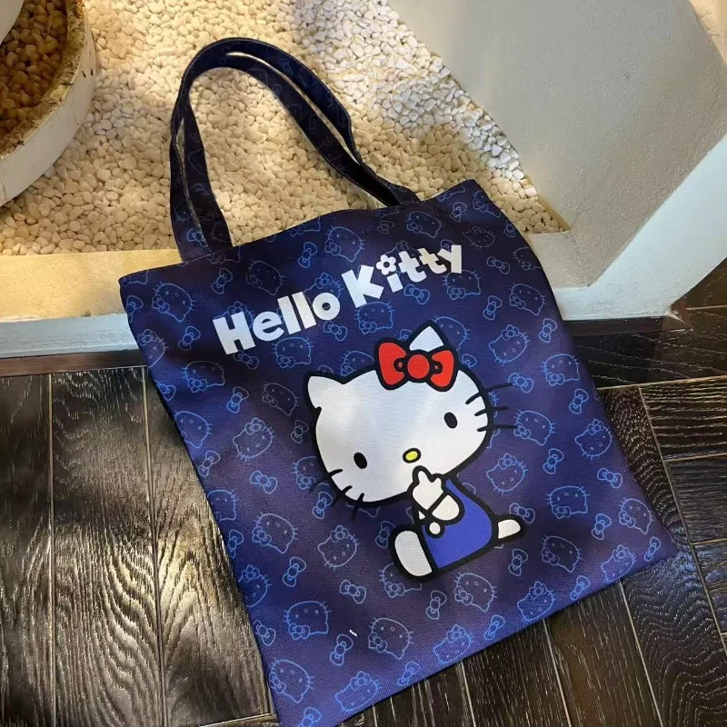 

Cartoon Hello Kitty Canvas Bag Ladies Kawaii Single Shoulder Handbag Student Back To School Anime Printed Accessories Book Bag