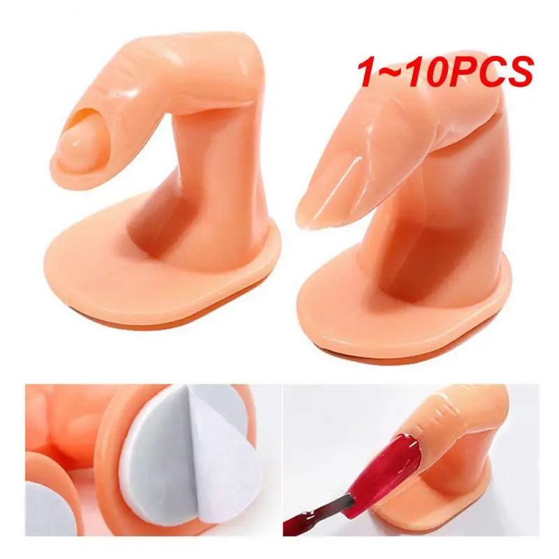 Acrílico Fake Finger Nail Art Model, Plastic Practice Tool, Display ajustável, ferramentas de manicure para treinamento, 1 a 10pcs