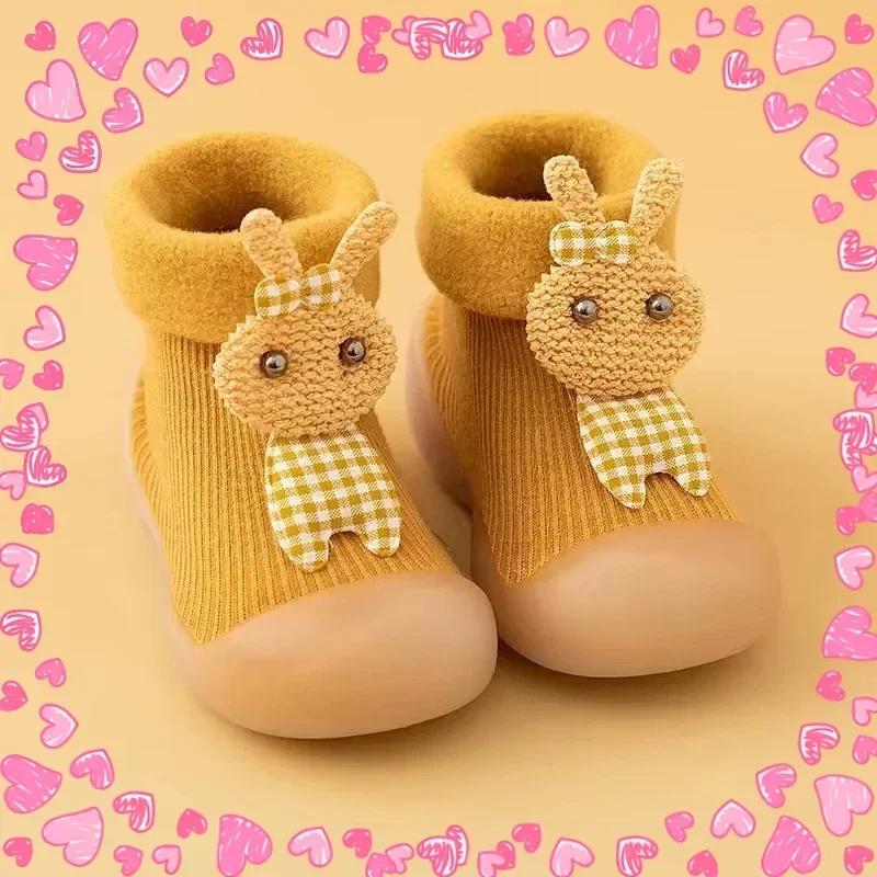 

Cute Children's Indoor Plus Velvet Warm And Non-slip Baby Soft Bottom Cartoon Doll Snow Thickened Toddler Shoes Baby Shoes Boy
