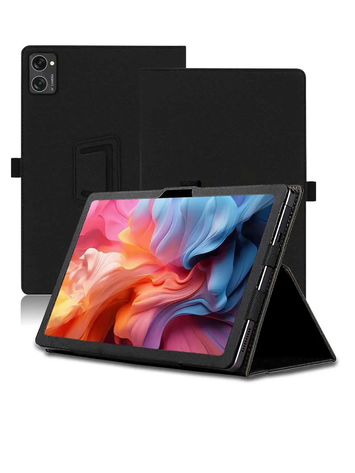 Case for TABWEE T20 Tablet 10.1 inch Android 15 Tablets,PU Leather Folding Stand Cover with Hand Strap