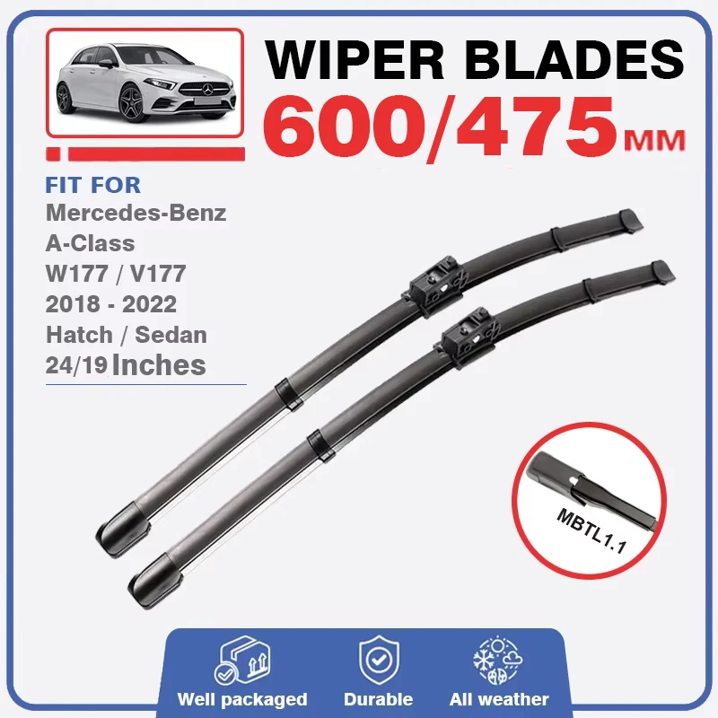 Front Rear Wiper Blade For Mercedes Benz A Class W177 2018 - 2022 Windscreen Windshield Accessories A180 A200 A220 A250 180 2019