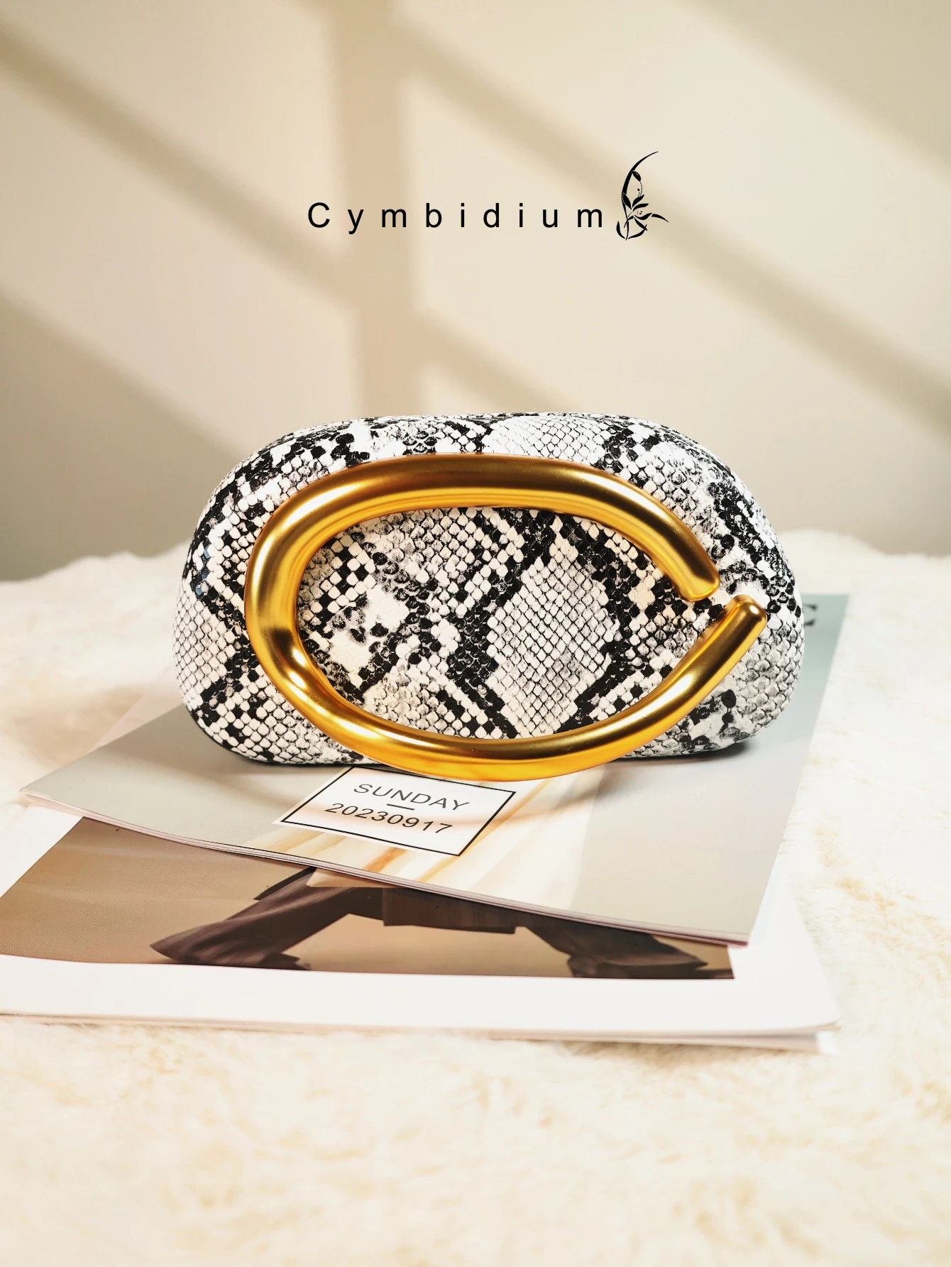 

Сумка для ужина с модным узором змеиной кожи Ручная сумка через плечо для поездок на работу Ele Design Luxury Feel