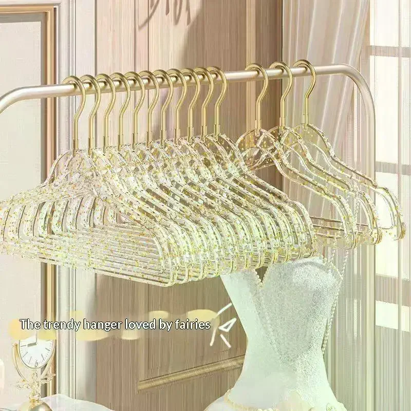 (10pcs Non Marking Anti Slip Clothes Hangers For Sparkling Girls Anti Slip And Space Saving Use)